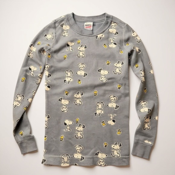 Peanuts By Hanna Andersson Snoopy & Woodstock Kids Long-Sleeve Shirt 120cm US 6- - Picture 1 of 5